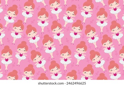 Cute ballerina adorable illustration, ballerina pattern