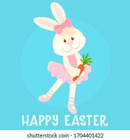 Cute ballerina bunny princess with carrot