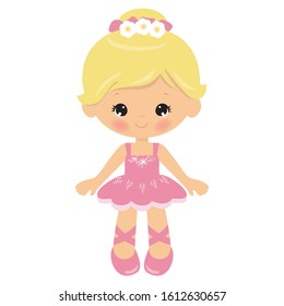 Cute ballerina girl vector cartoon illustration