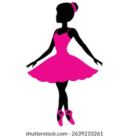 Cute  ballerina girl vector cartoon illustration