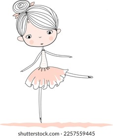 Cute ballerina girl. Vector file for designs.