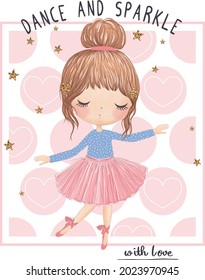 Cute Ballerina Girl Vector Graphic Design