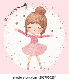 Ilustración vectorial de la chica de Cute Ballerina