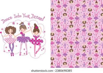 cute ballerina graphic tees for girl design