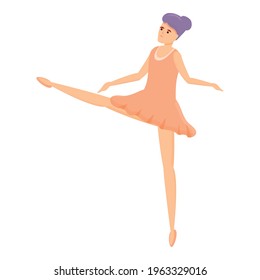 Cute ballerina icon. Cartoon of Cute ballerina vector icon for web design isolated on white background
