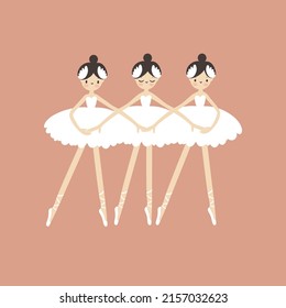 Cute ballerina, illustration for girl, dancer