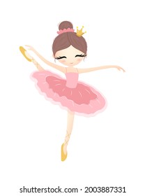 Cute ballerina isolated on white background. Vector illustration