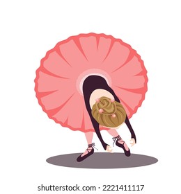 Cute ballerina in tutu and pointe shoes