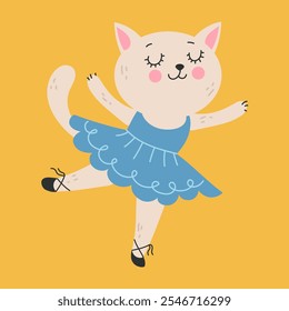 Lindo ballet animal dance concepto aislado. Vector Diseño gráfico ilustración