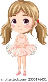 Cute ballet dancer cartoon character illustration