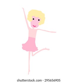 cute ballet dancer cartoon vector