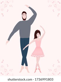 Balletttänzerin, Zeit mit Vater, kleine Prinzessin, Tanzschule