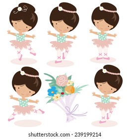Cute ballet dancer vector illustration