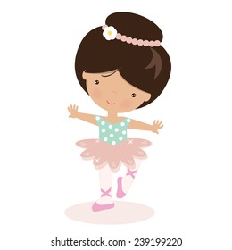 Cute ballet dancer vector illustration