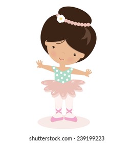 Cute ballet dancer vector illustration