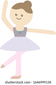Cute Ballet Girl, Ballerina Vector Illustration