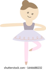 Cute Ballet Girl, Pique, Ballerina Vector Illustration