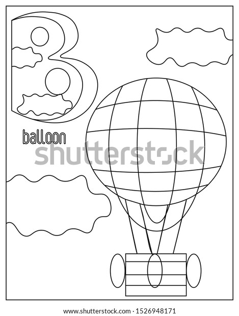 Cute\
Balloon Alphabet, Letter B. Funny coloring book. English alphabet\
isolated on a white background. Vector\
illustration