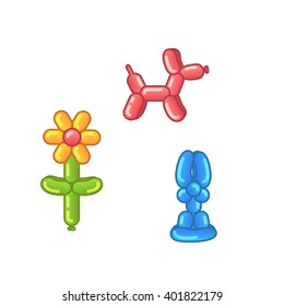 Cute Balloon Animals. Vector