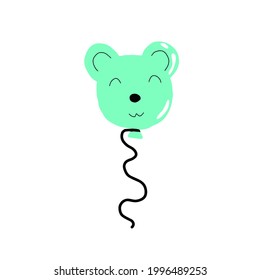 Cute balloon cartoon vector illustration. Hand drawn for birthday party surprise. Pastel celebration graphics.