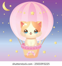 Cute balloon cat decorative card birthday party
