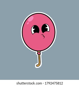 Cute Balloon Character Vector for Icon and Sticker