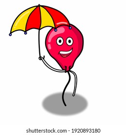 Cute balloon character vector template design illustration