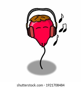 Cute balloon character vector template design illustration