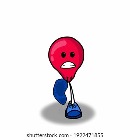 Cute balloon character vector template design illustration