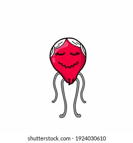 Cute balloon character vector template design illustration