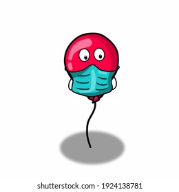 Cute balloon character vector template design illustration