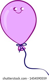 Cute balloon with eyes, illustration, vector on white background.