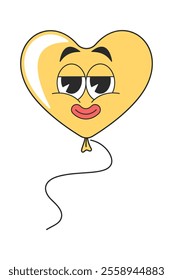 Cute balloon heart shape character
