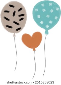 Vector Clipart dibujado a mano de la acuarela de la ilustración del globo lindo para las tarjetas de felicitación con el fondo blanco aislado