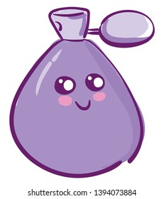 A cute balloon shaped perfume bottle with violet perfume vector color drawing or illustration