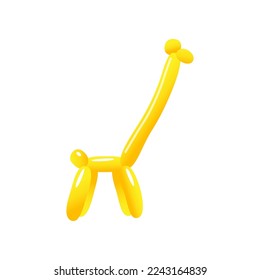 Cute balloon toy in shape of giraffe vector illustration. Print with giraffe made from latex balloons for party on white background. Celebration, entertainment concept