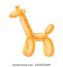 Cute balloon toy in shape of giraffe. Cartoon illustration isolated on a white background.