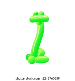 Cute balloon toy in shape of snake vector illustration. Print with snake made from latex balloons for party on white background. Celebration, entertainment concept