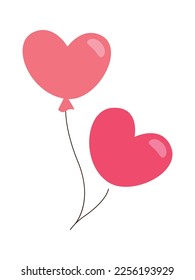 Cute balloons flat icon Birthday party decorations. Vector illustration