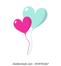 Cute balloons isolated on white background. Template for postcard, banner, poster, web design. Doodle vector illustration.

