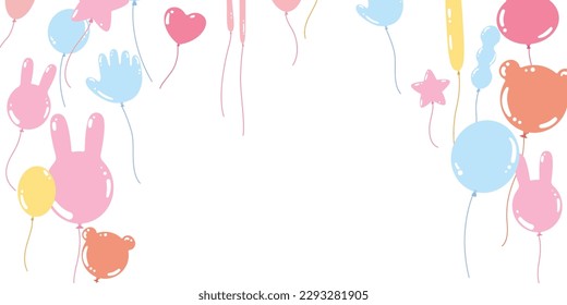 cute balloons pastel colors for birthday, anniversary, celebration