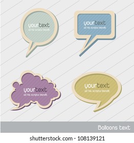 cute balloons text over gray background. vector illustration