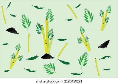 cute bamboo animation background that can beautify the work design with a nature theme
