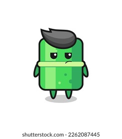 cute bamboo character with suspicious expression , cute style design for t shirt, sticker, logo element