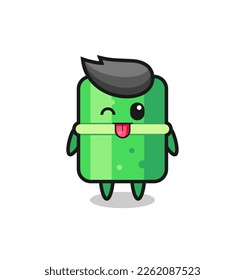 cute bamboo character in sweet expression while sticking out her tongue , cute style design for t shirt, sticker, logo element