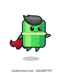 cute bamboo superhero character is flying , cute style design for t shirt, sticker, logo element