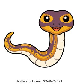 Cute banana ball python snake cartoon