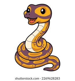 Cute banana ball python snake cartoon