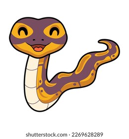 Cute banana ball python snake cartoon