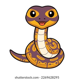 Cute banana ball python snake cartoon